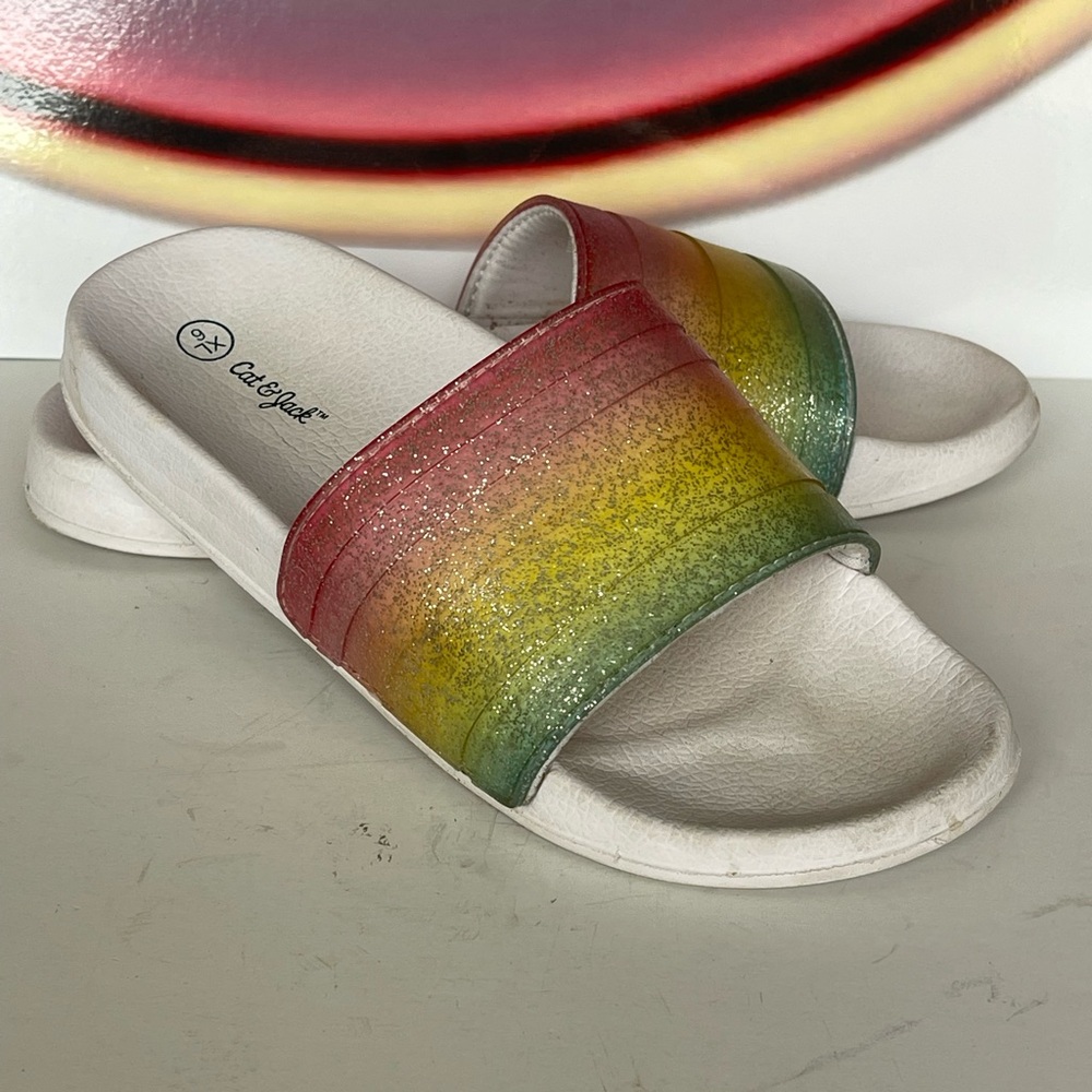 Cat and Jack Colorful Glitter Slide‎ Sandals
